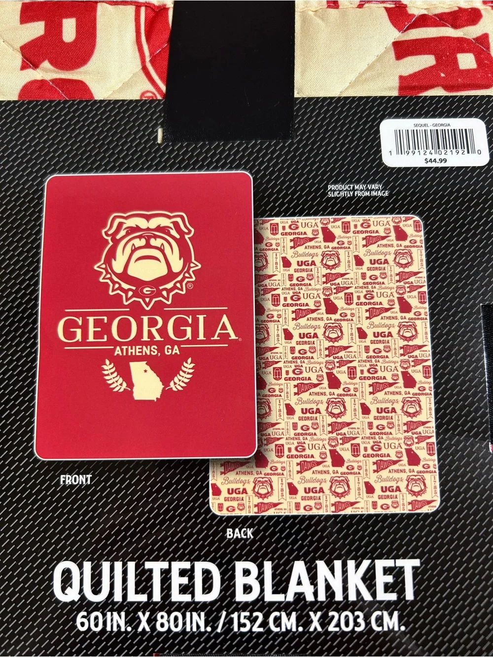 New! NCAA Georgia Bulldogs 60x80 Quilted Throw Blanket
